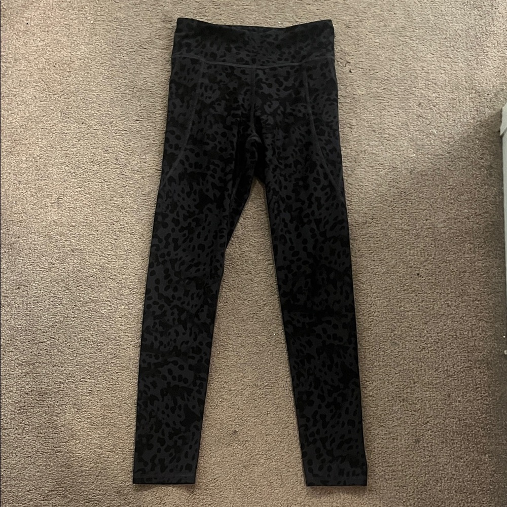 Old Navy Black Patterned Kids Leggings L